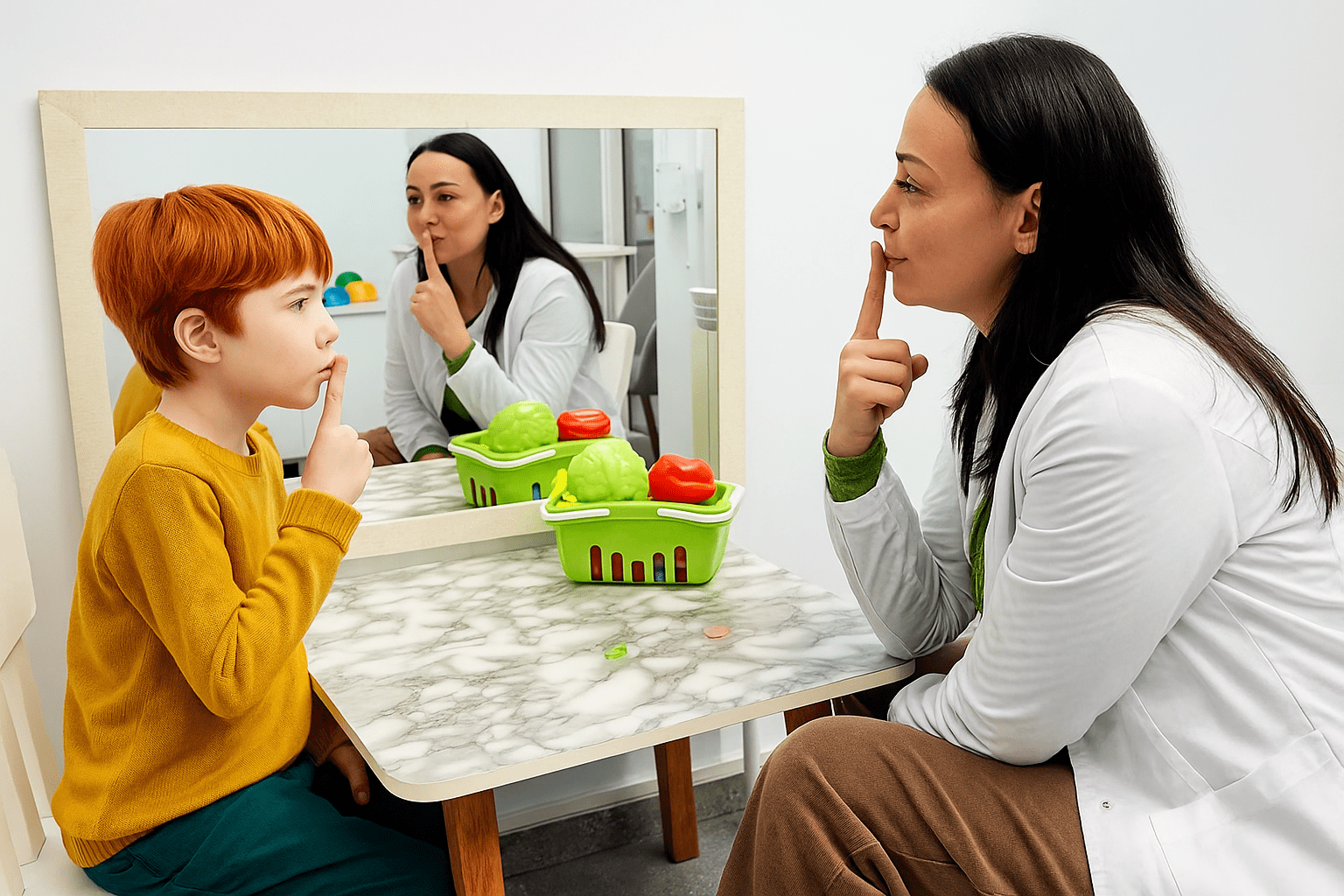 Pathologist doing speech therapy in burlington